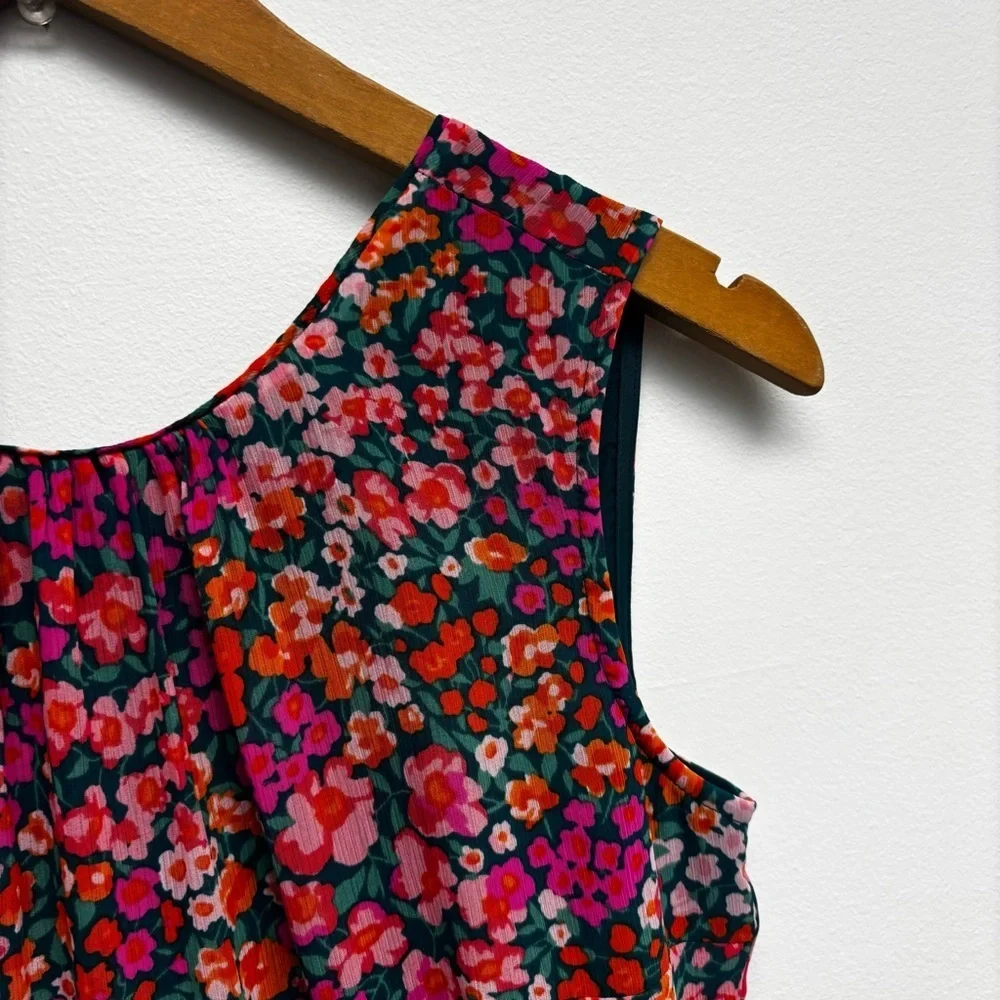 J. Crew Tiered Midi Dress in Micro Meadow Print